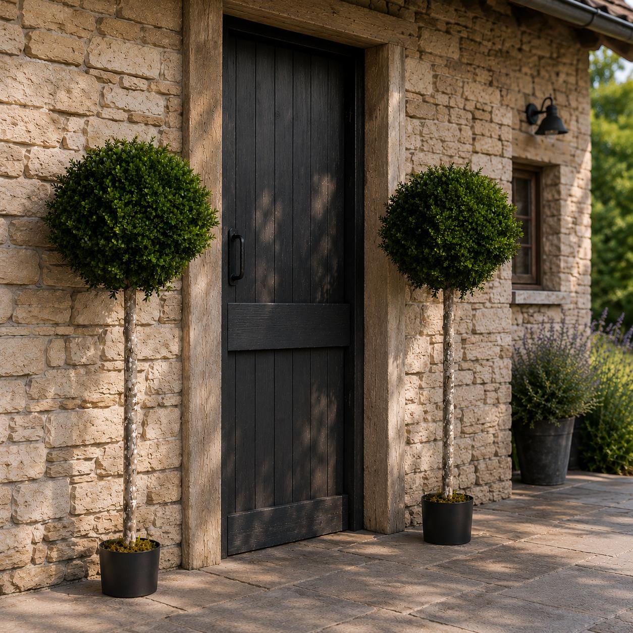 Artificial 140cm Pair of Buxus Ball Tree UV Resistant Outdoor Topiary – image 4