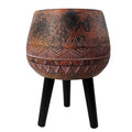 44cm x 30cm Large Zaturn Planter Brown Black with Legs
