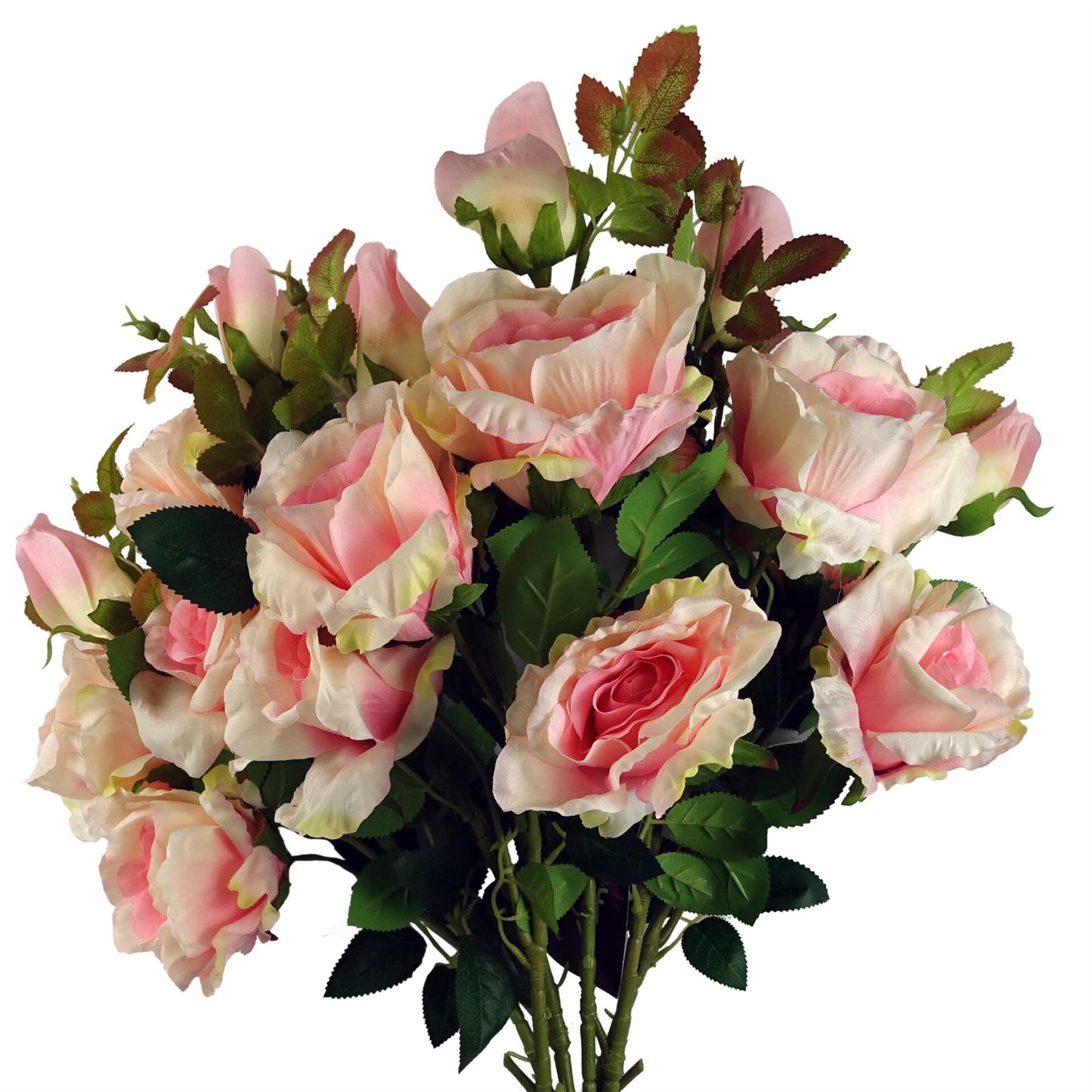 80cm Artificial Pink Rose Stem 3 flowers – image 5