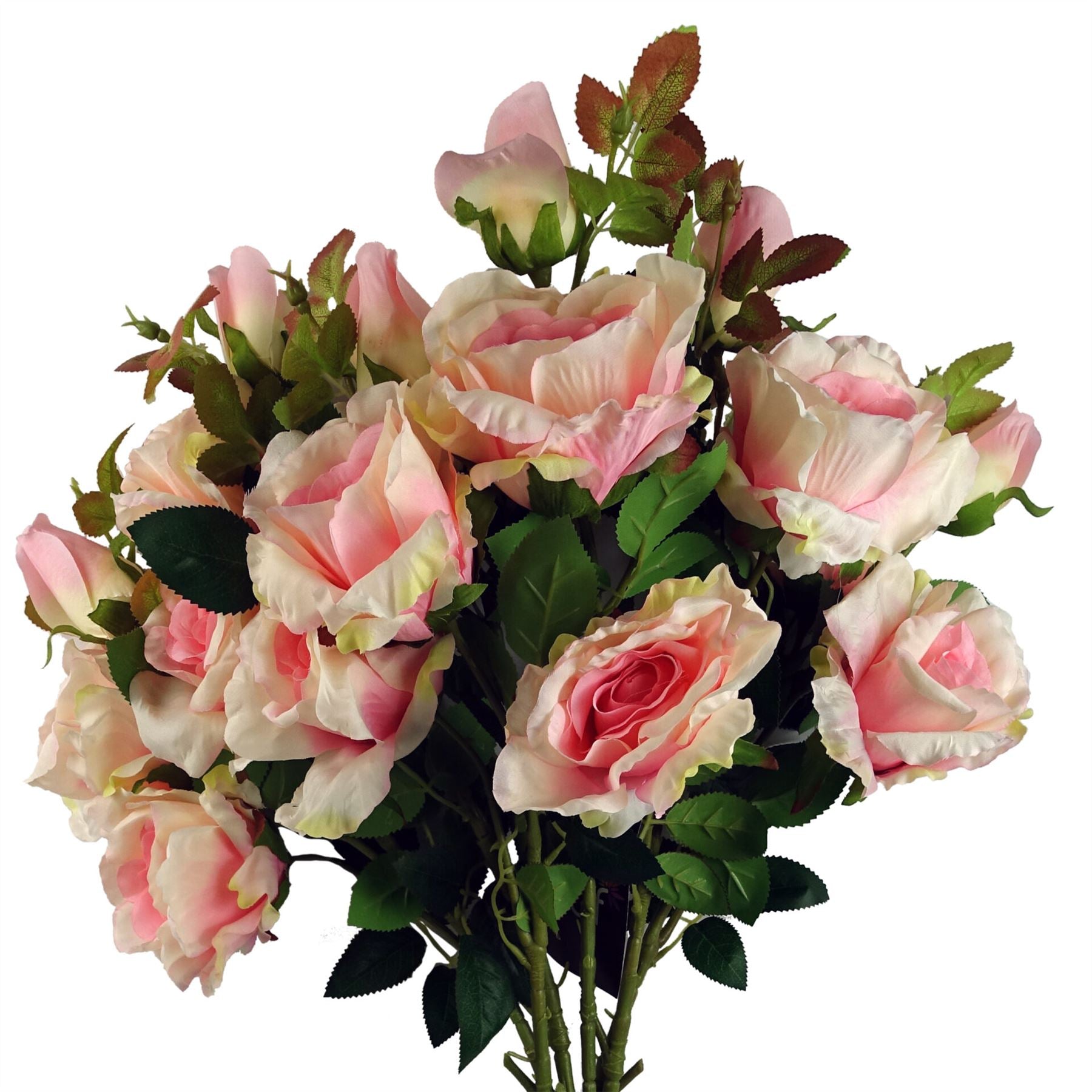 80cm Artificial Pink Rose Stem 3 flowers – image 5