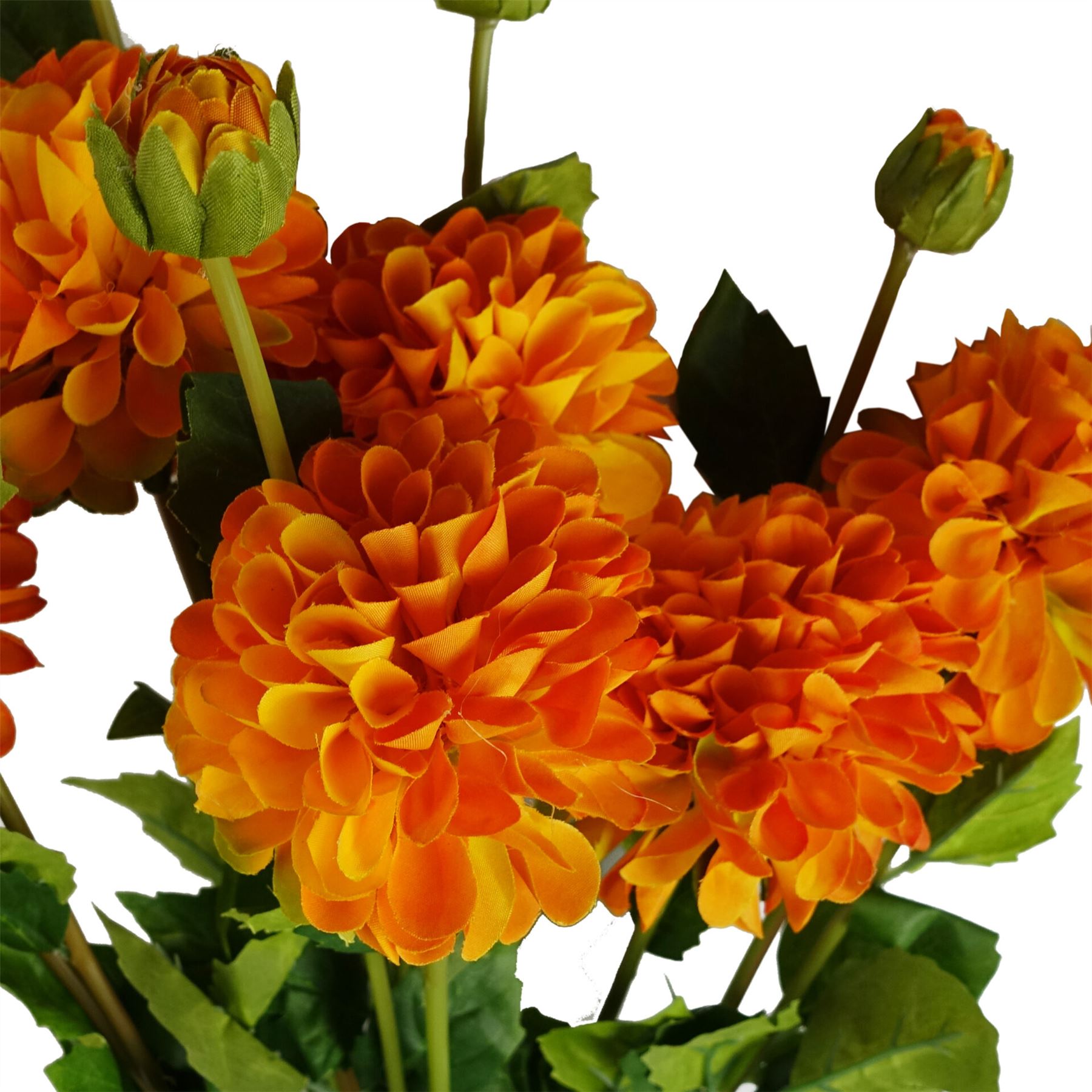 75cm Artificial Dahlia PomPom Flowers Orange – image 6