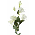 80cm Artificial White Wild Rose Stem 6 Flowers
