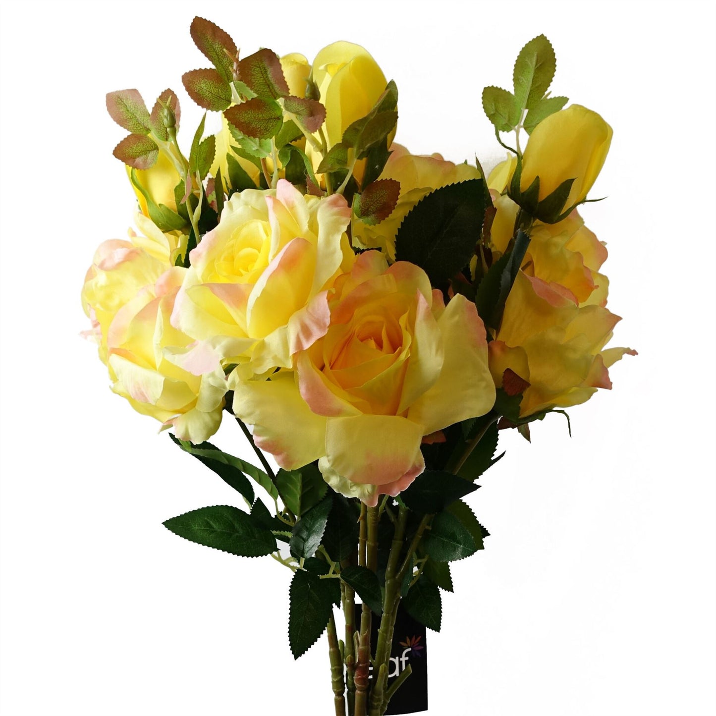 80cm Artificial Yellow Rose Stem 3 flowers – image 3