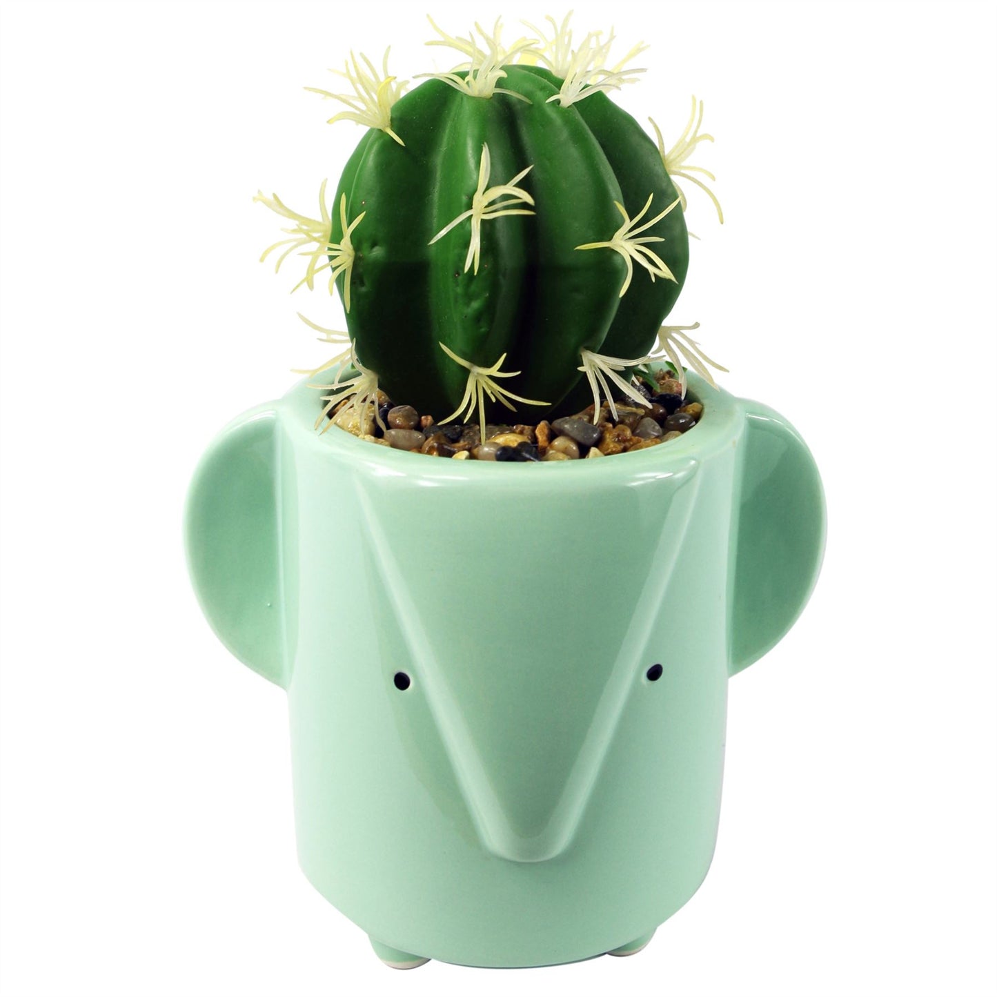 13cm Ceramic Blue Elephant Planter – image 3