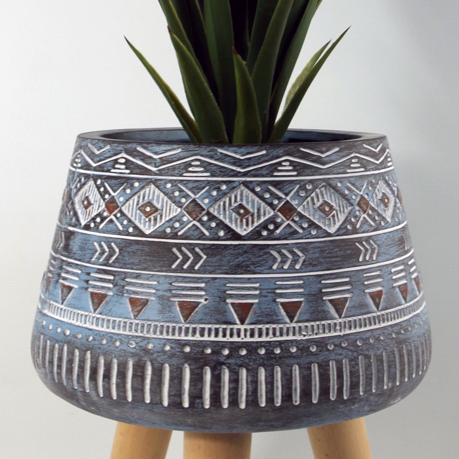 44cm x 26cm Aztec Blue Composite Large Planter – image 6