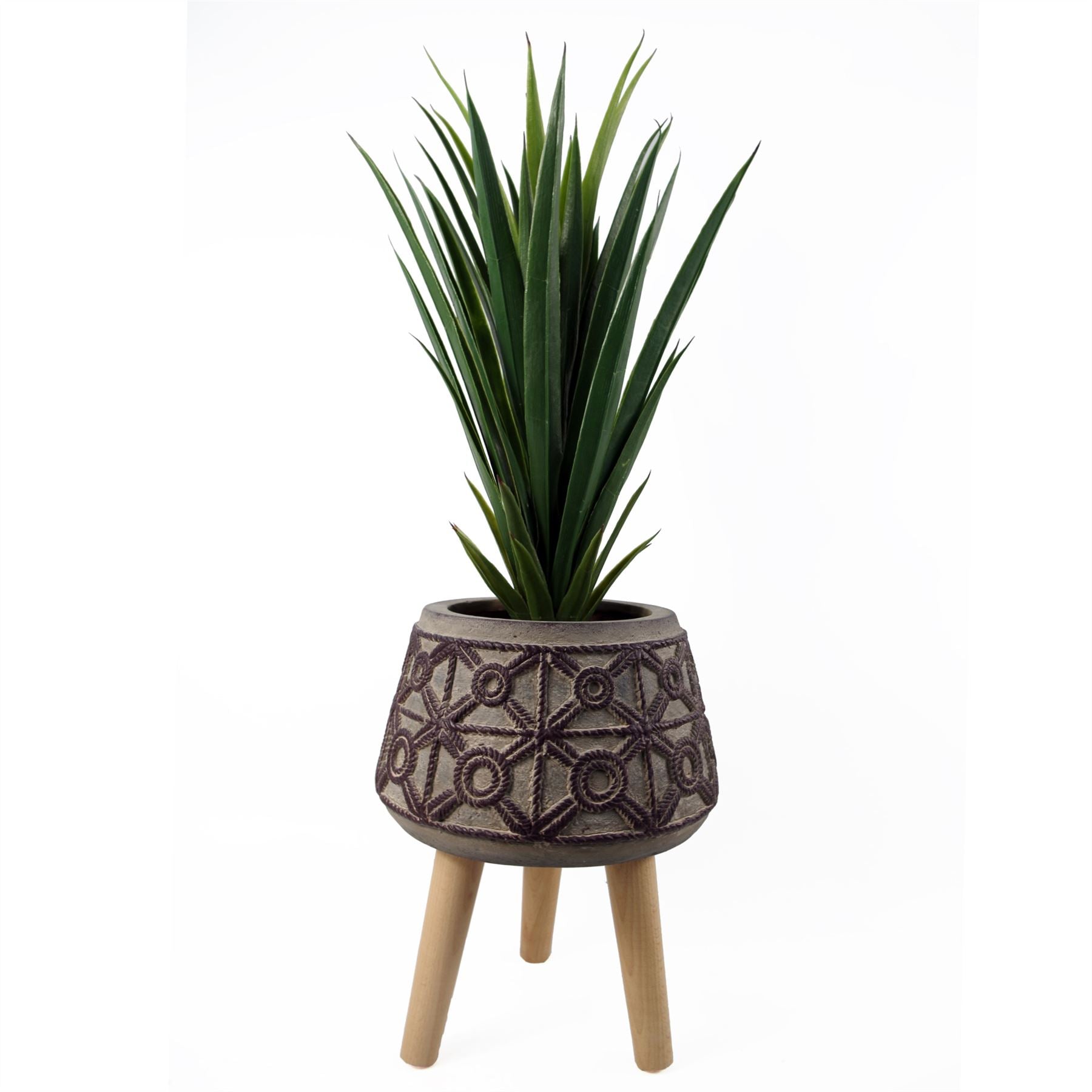 36cm x 26cm Rope Effect Composite Large Planter – image 2