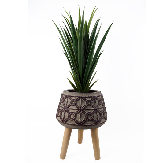 36cm x 26cm Rope Effect Composite Large Planter – image 2