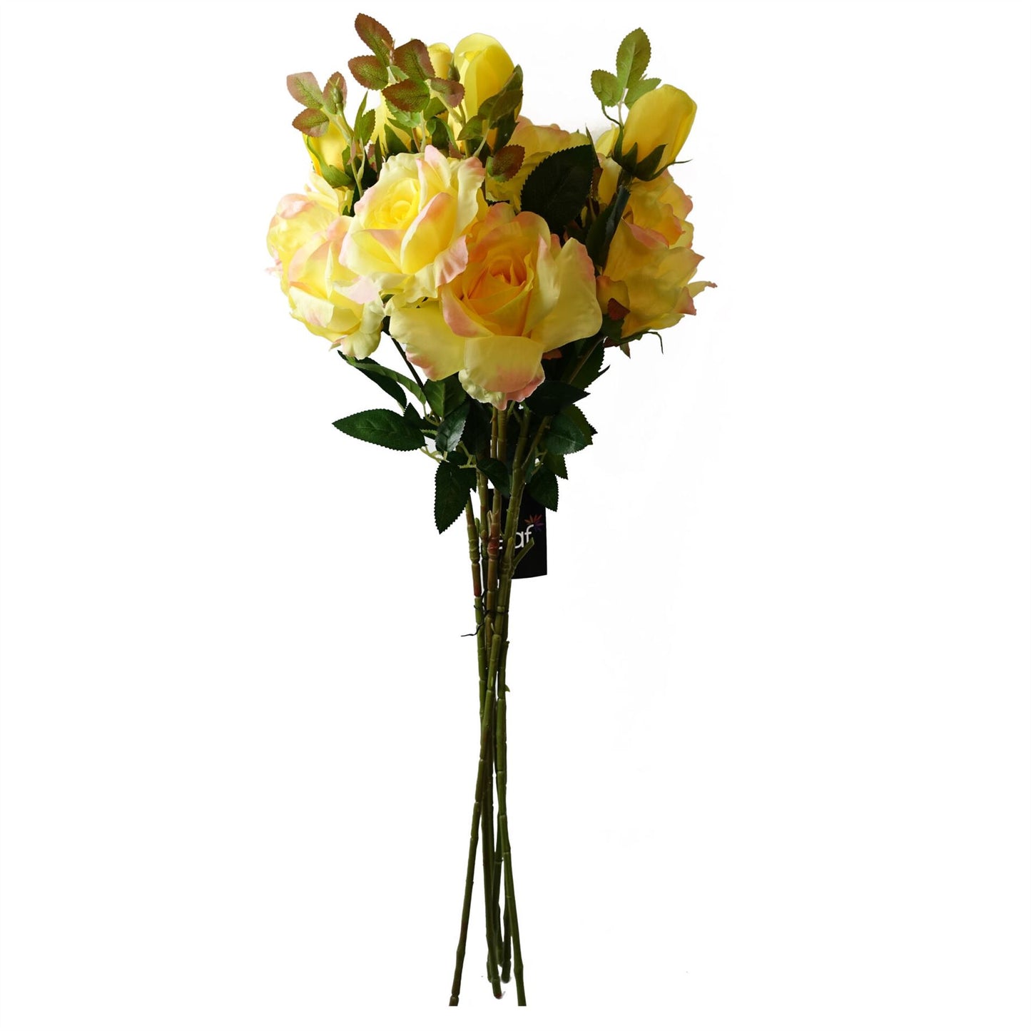80cm Artificial Yellow Rose Stem 3 flowers – image 4