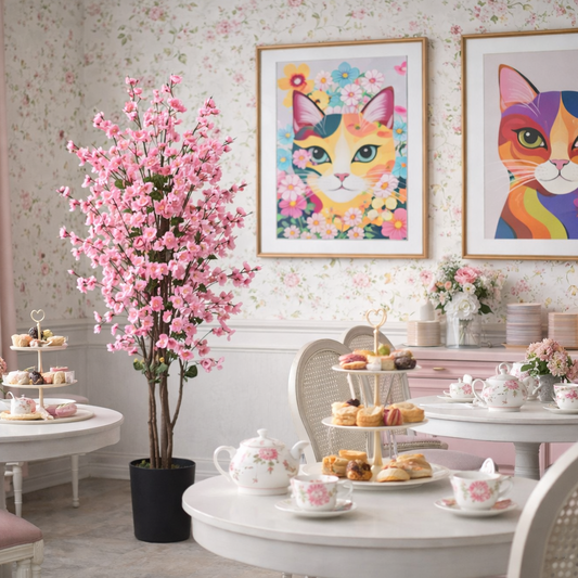 120cm Artificial Pink Blossom Tree – image 2