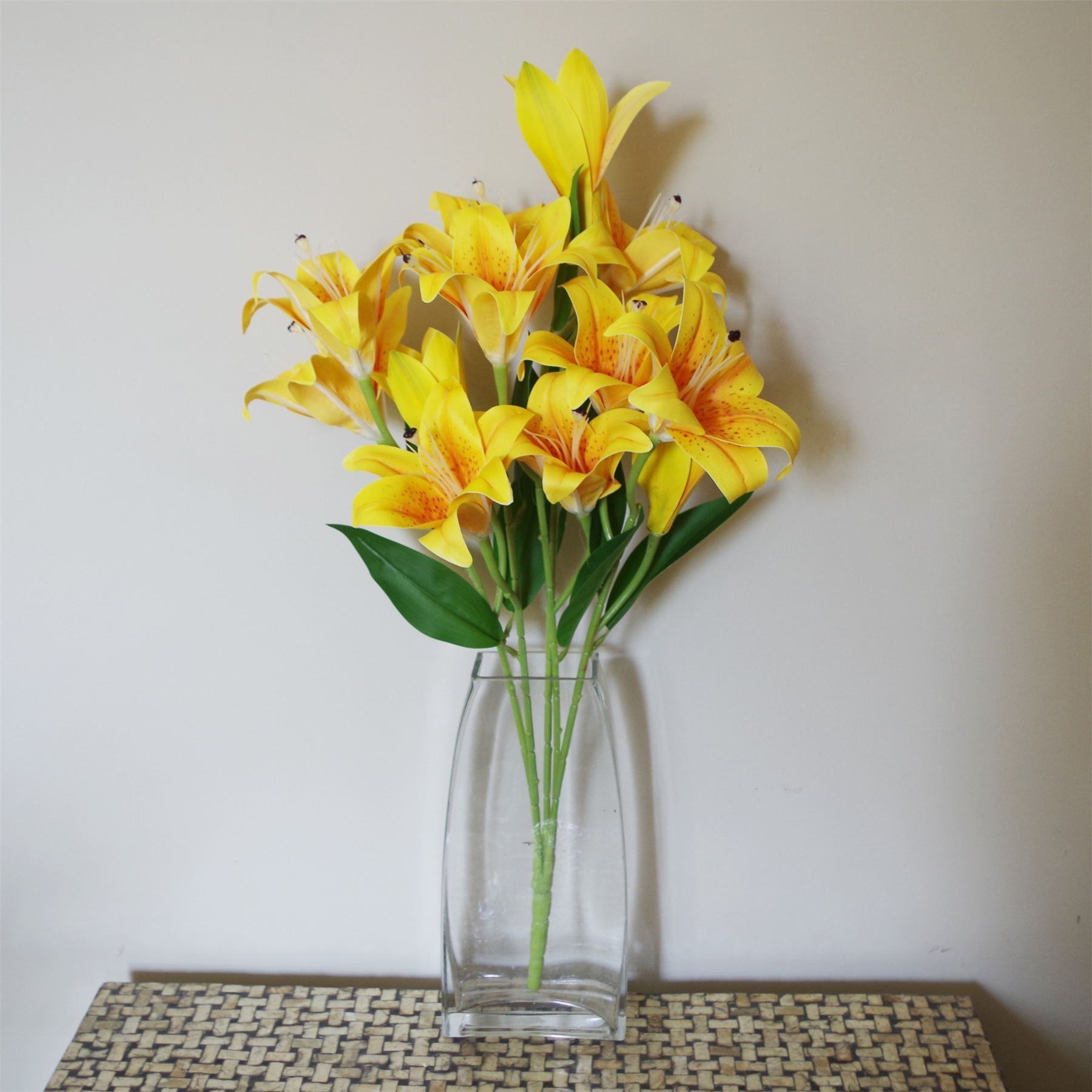 Artificial 60cm Lily Stem Yellow – image 6