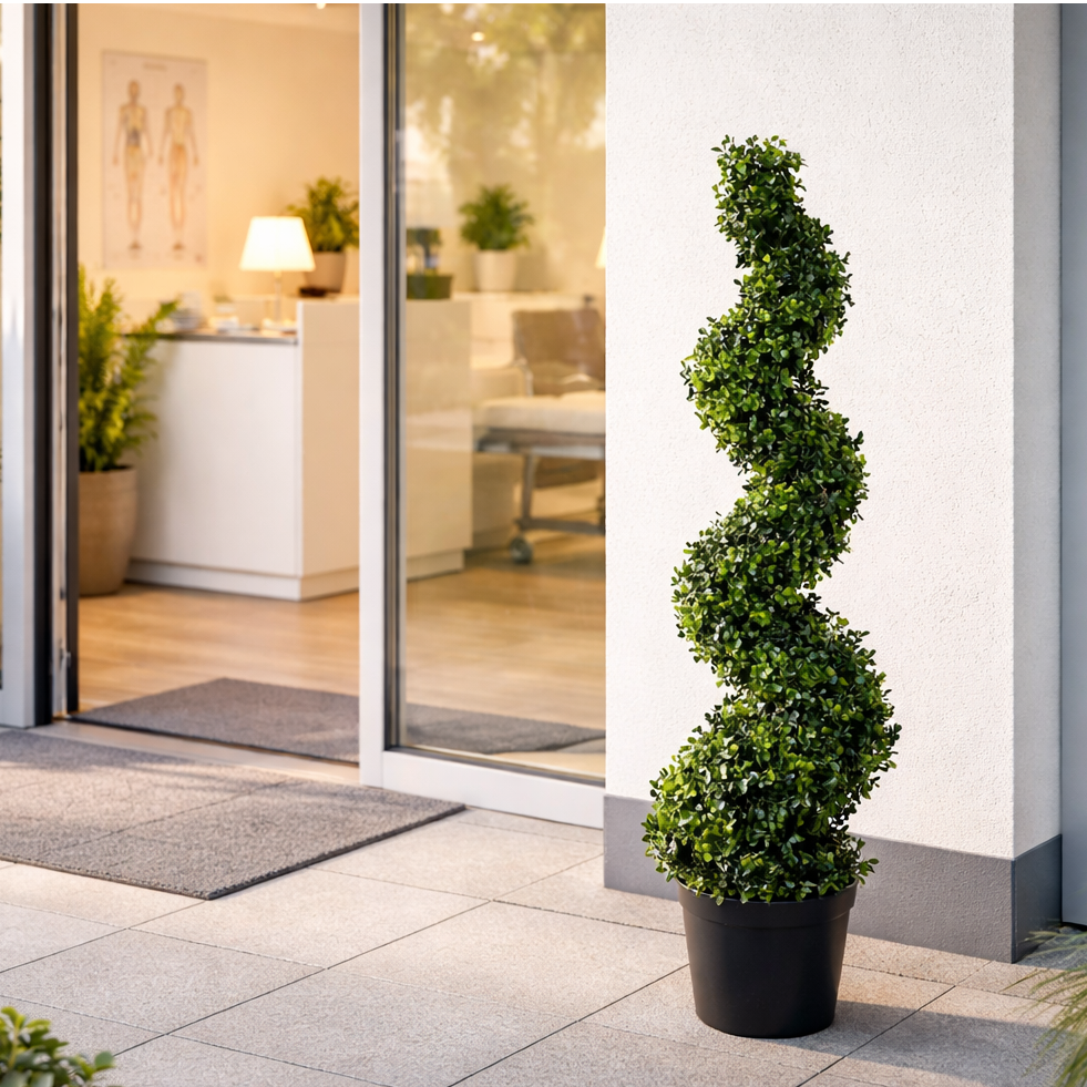 120cm Artificial Natural Boxwood Spiral Topiary – image 6