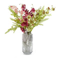 65cm Artificial Mixed Wild Orchid and Ferns Glass Vase