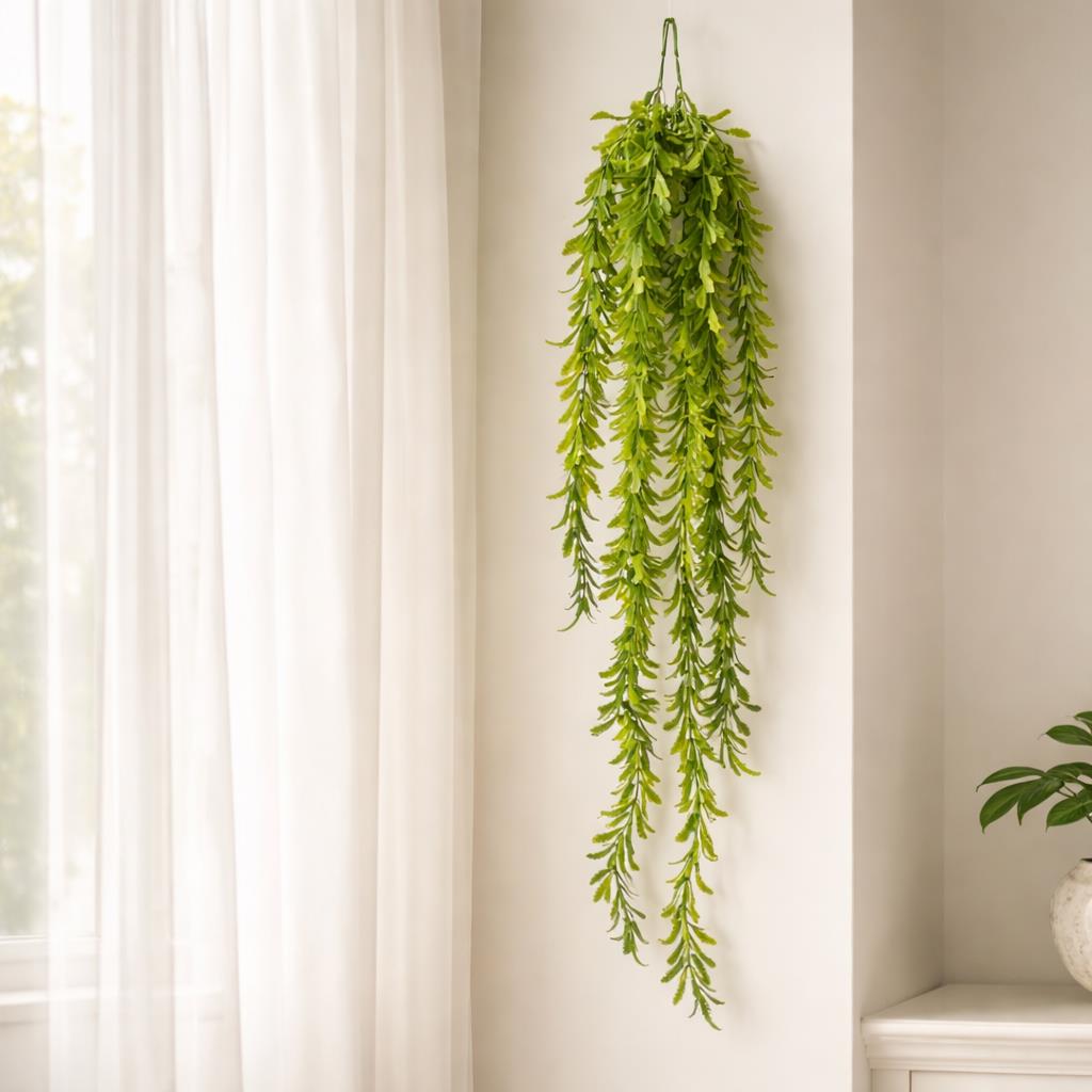 80cm Artificial Trailing Fern Style Hanging Plant Faux Greenery Vine – image 4