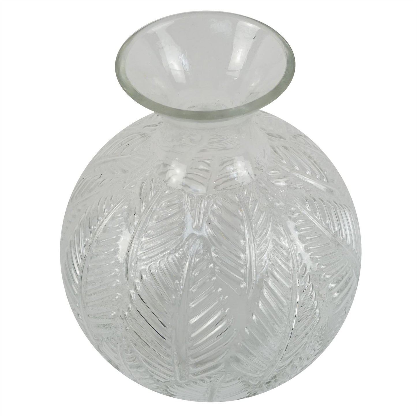 26cm Clear Fern Print Glass Bottle Vase – image 3