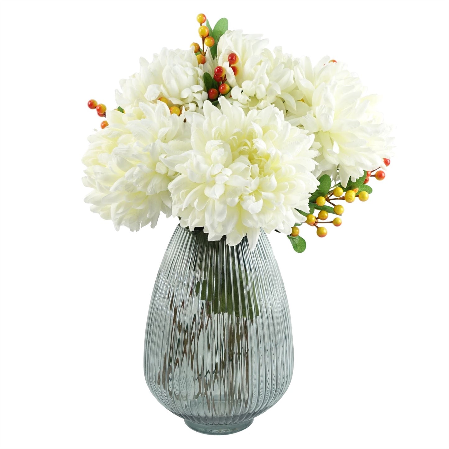 30cm Smoke Grey Ridged Glass Vase – image 4