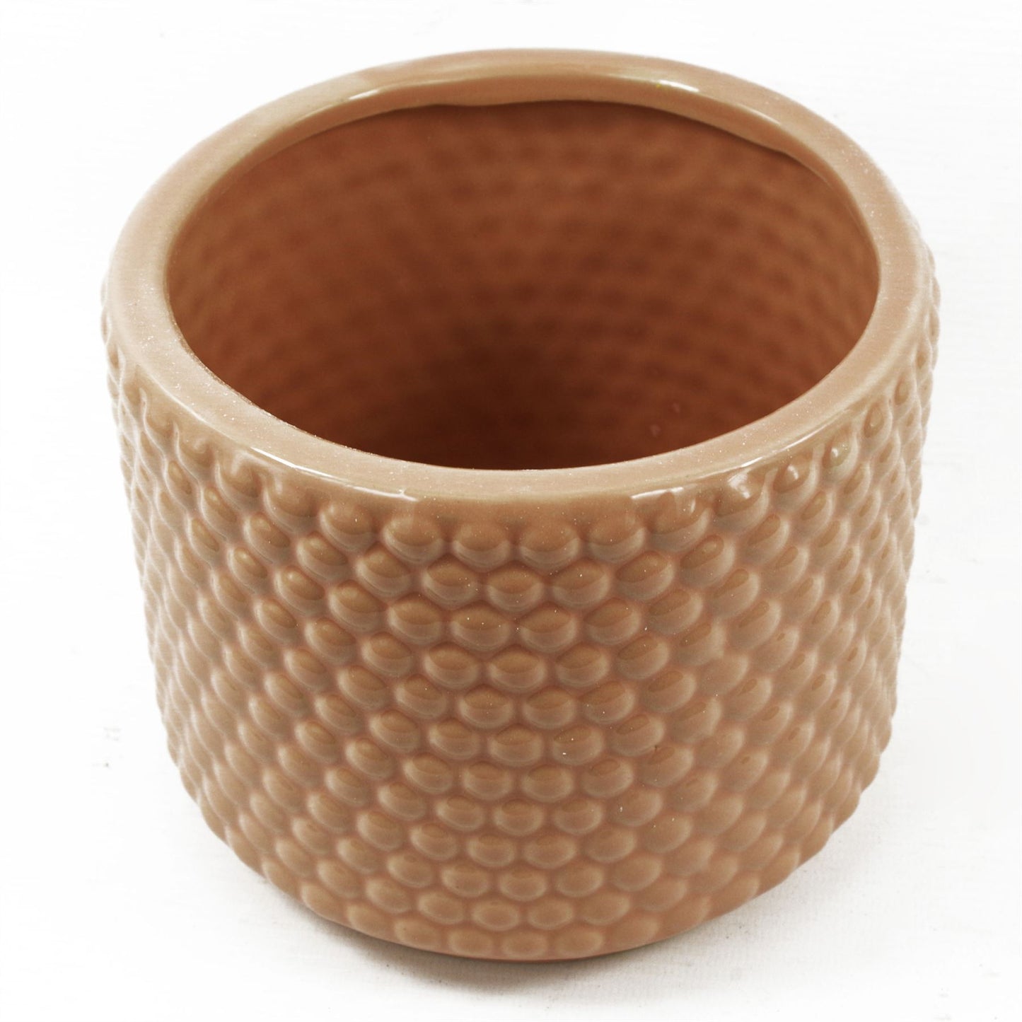 Dusty Pink Peach Raised Dots Ceramic Plant Pot 15 x 15 x 12.5cm – image 3