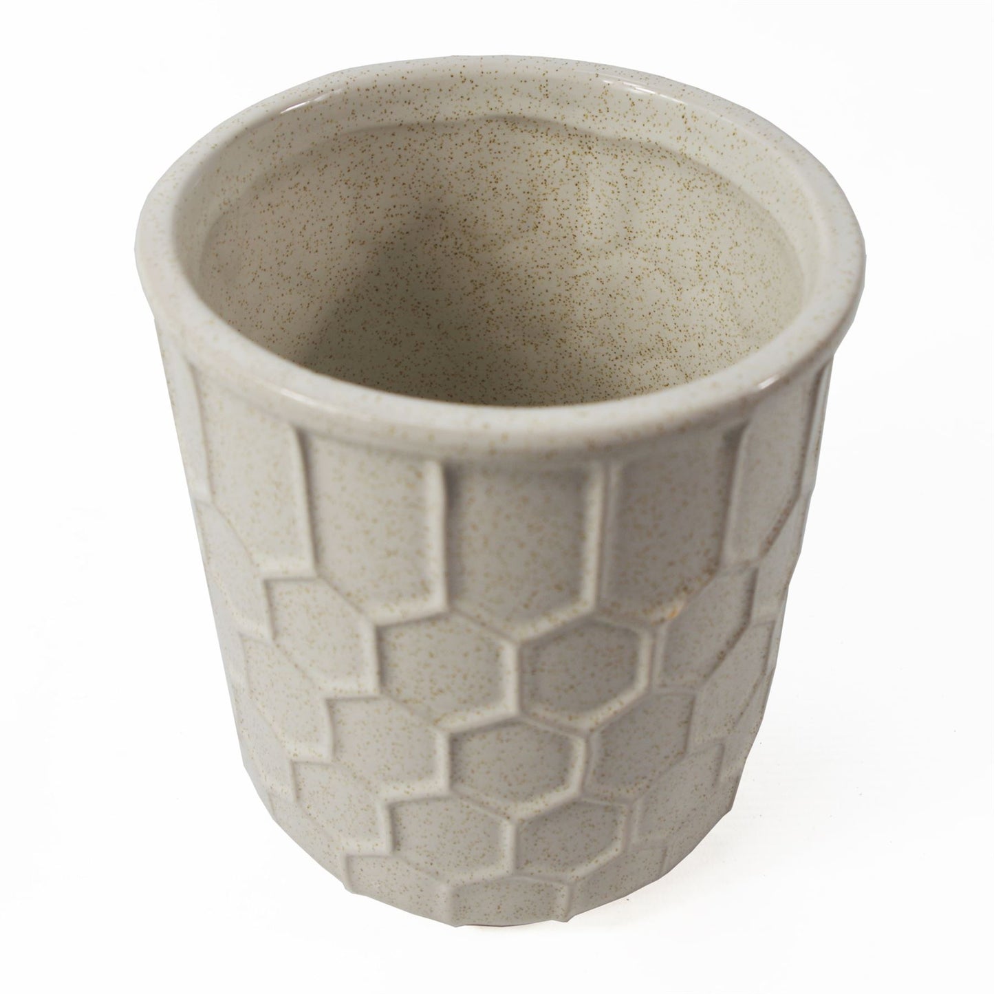 16cm White Honeycomb Ceramic Planter – image 4