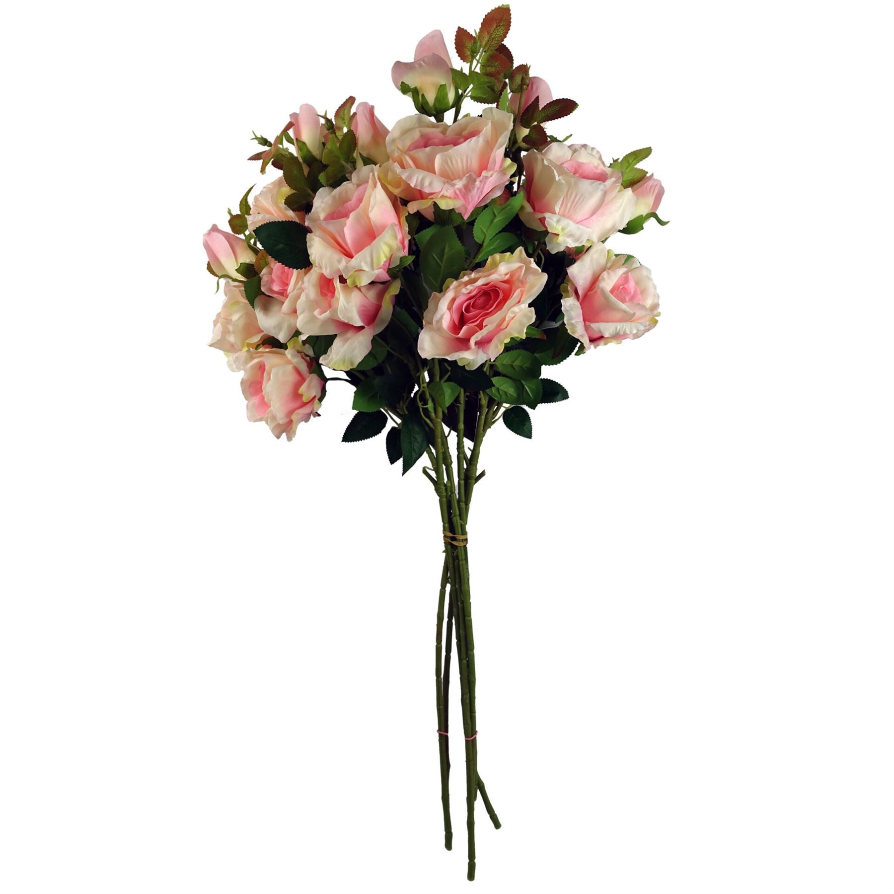 80cm Artificial Pink Rose Stem 3 flowers – image 7
