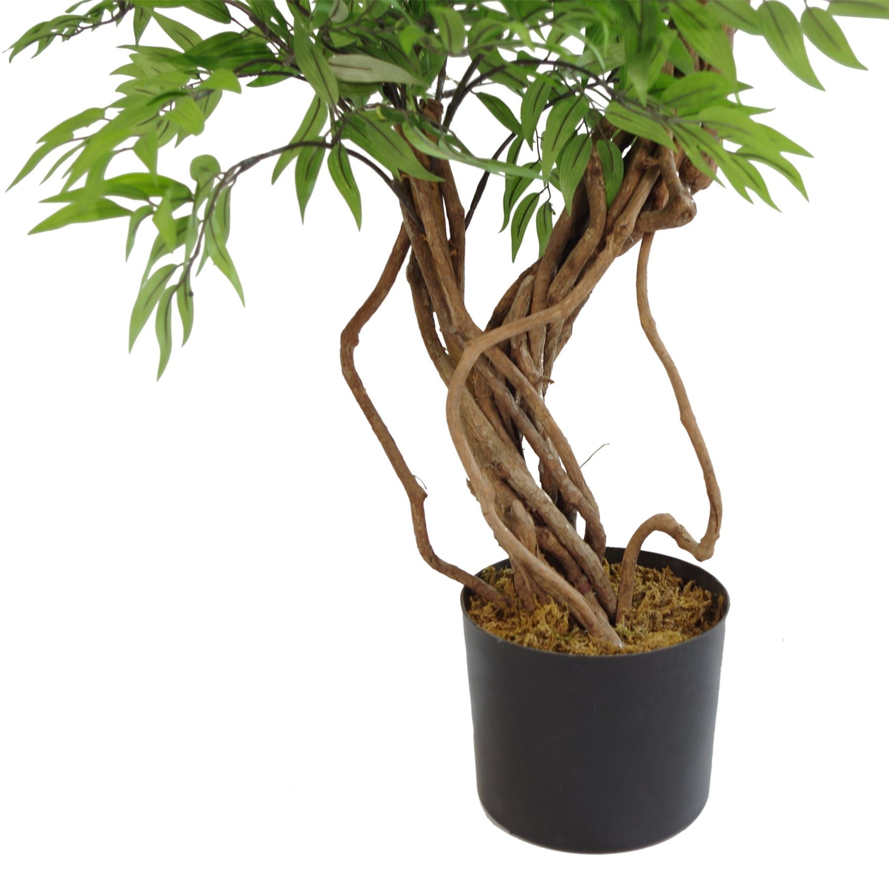 140cm Artificial Japanese Fruticosa Tree Ficus Tree Gold Metal Planter – image 4