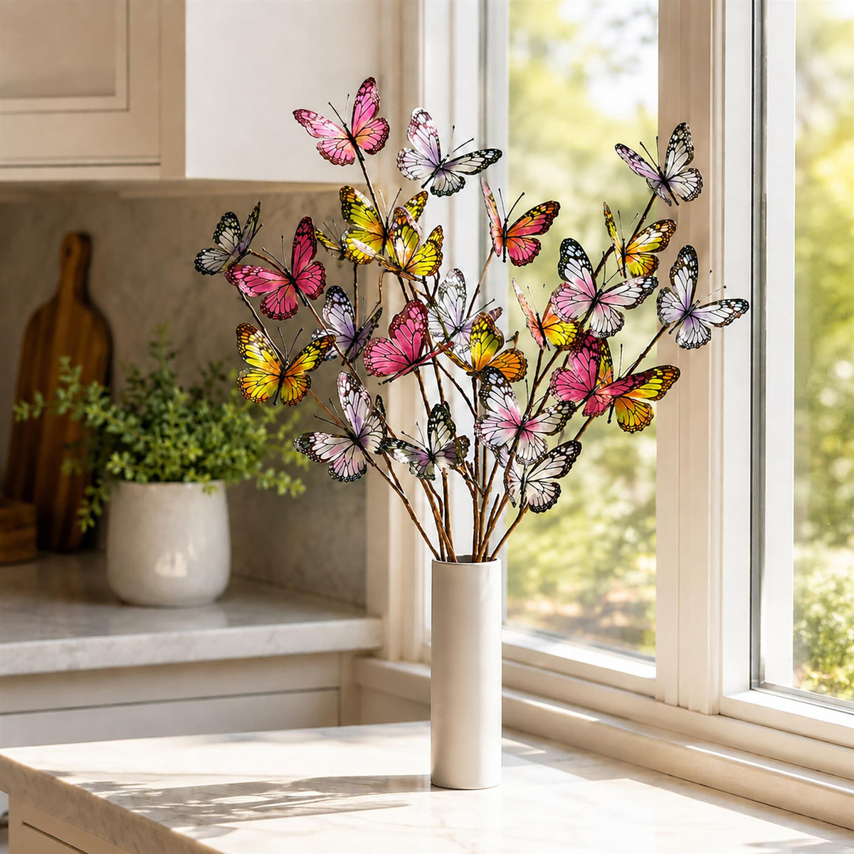 53cm Artificial Easter Butterfly Spray