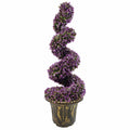 90cm Artificial Purple Large Leaf Spiral with Decorative Planter