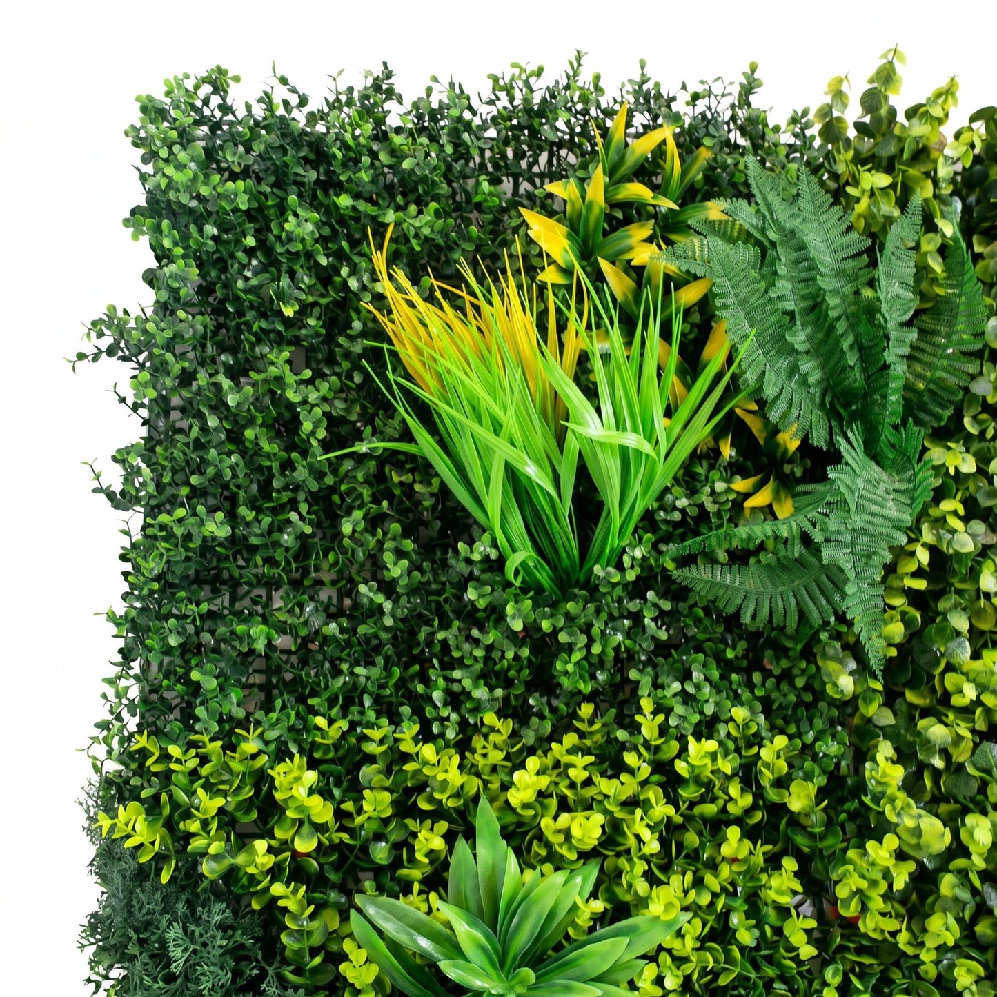 100cm Artificial Mixed Green Foliage Wall Panel Ferns Yellow Grass – image 5