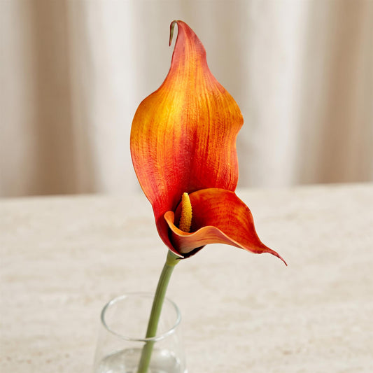 70cm Artificial Orange Calla Lily Stem