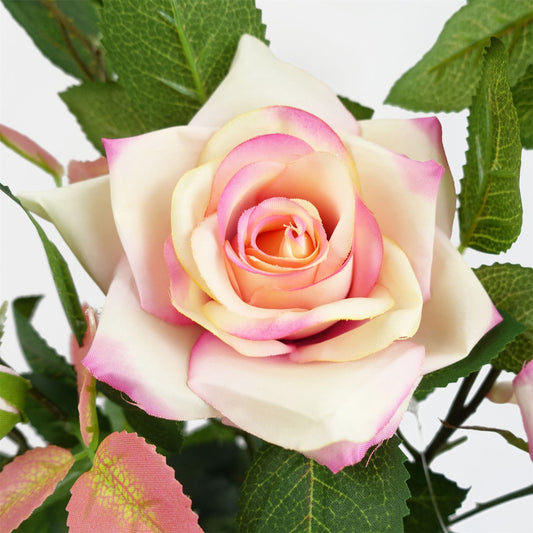 50cm Artificial Pink Rose Plant – image 2
