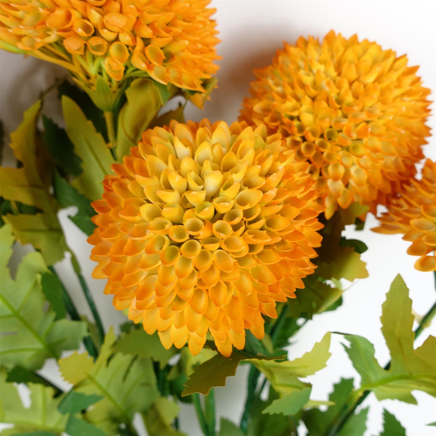 70cm Large Ball Dahlia Artificial Flower Stem Yellow – image 3