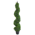 Artificial 120cm Tall Boxwood Tower Tree Topiary Spiral Metal Top