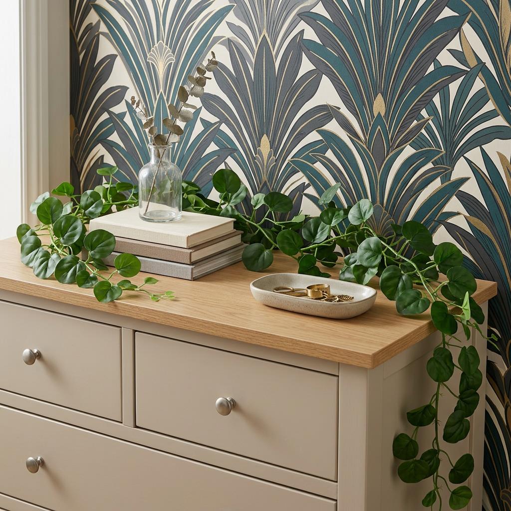 160cm Artificial Round Pilea Leaf Garland Hanging Decoration – image 4