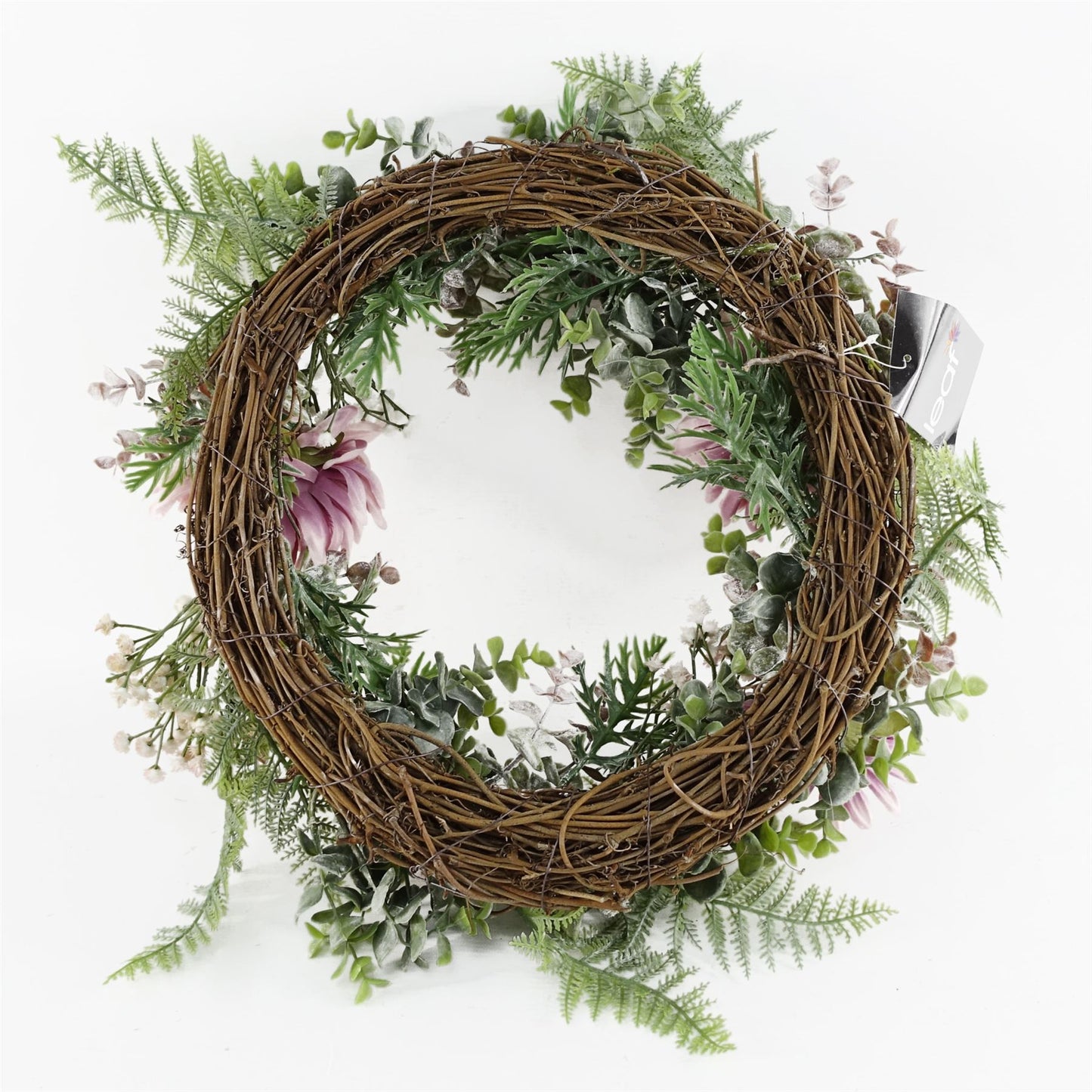 45cm Artificial Pink Floral Wreath – image 5