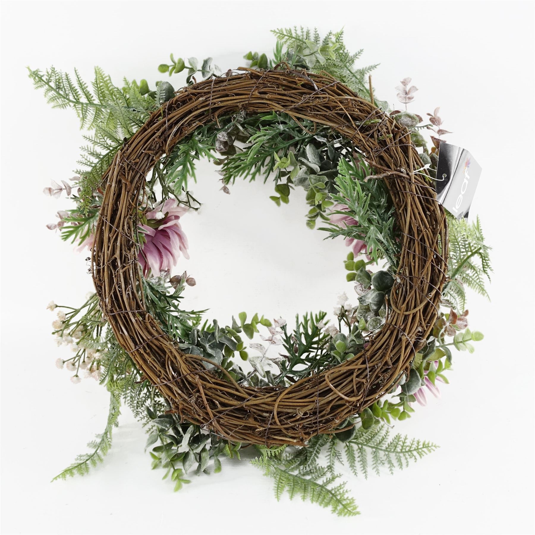 45cm Artificial Pink Floral Wreath – image 5