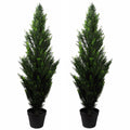 120cm Pair of Artificial Cedar Cypress Topiary UV Resistant
