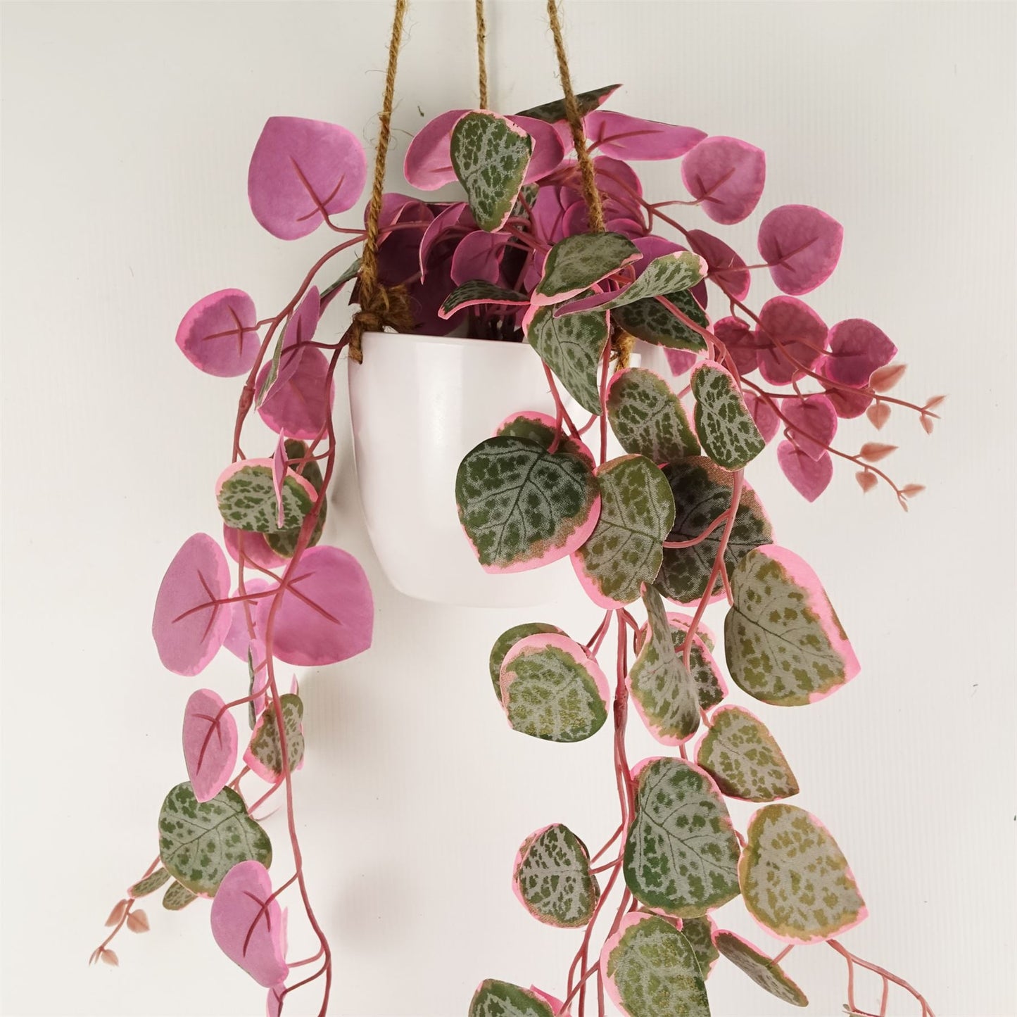 90cm Artificial Potted Hanging Trailing Pink Plant String of Hearts – image 3
