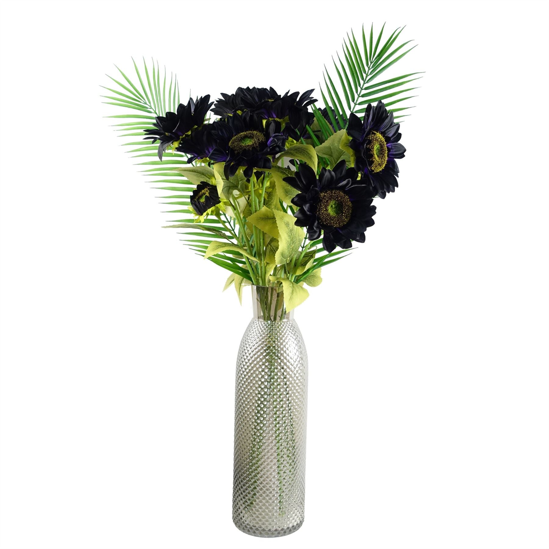 88cm Purple Artificial Sunflower 3 heads – image 4