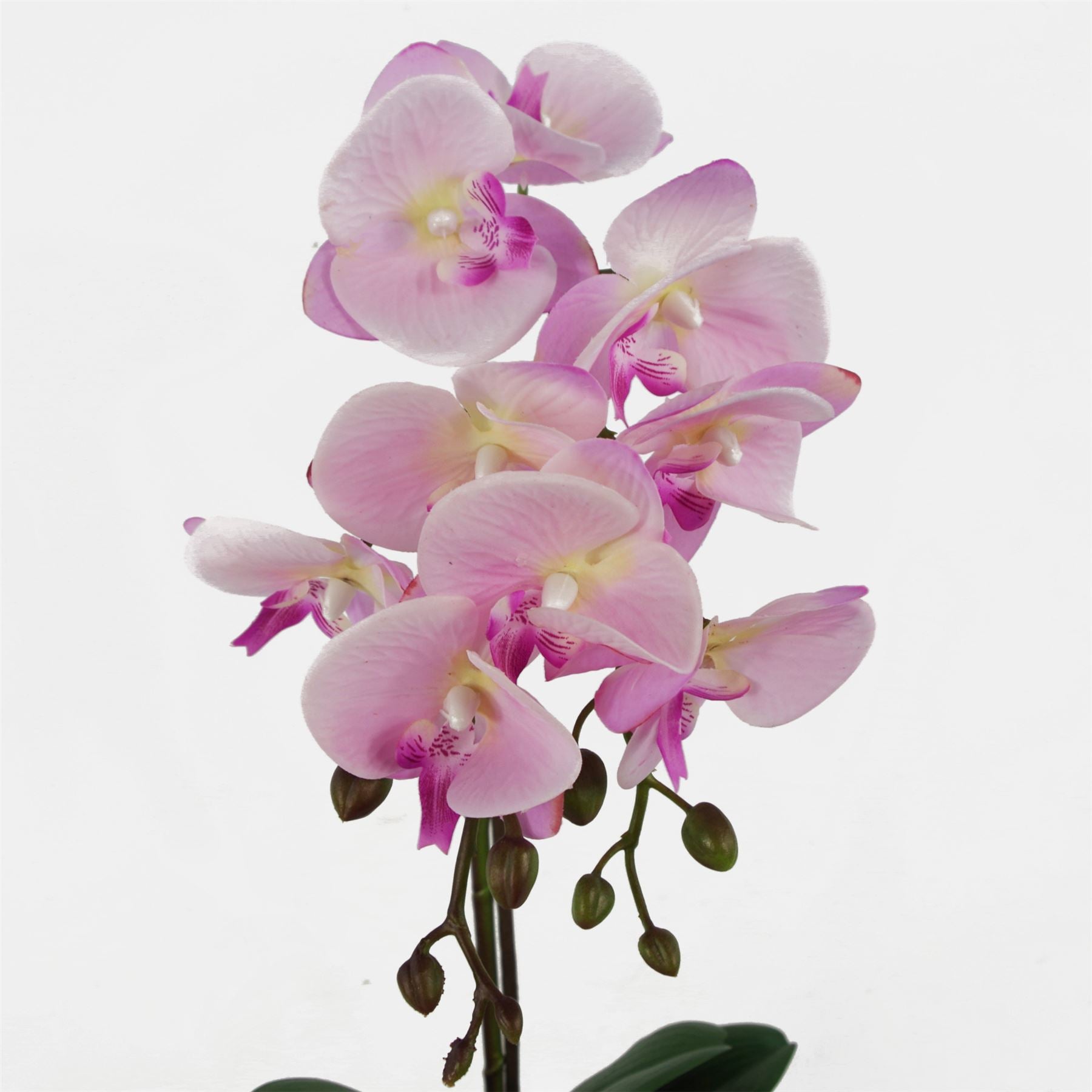 Artificial 50cm Phalaenopsis Orchid Light Pink Silver – image 2