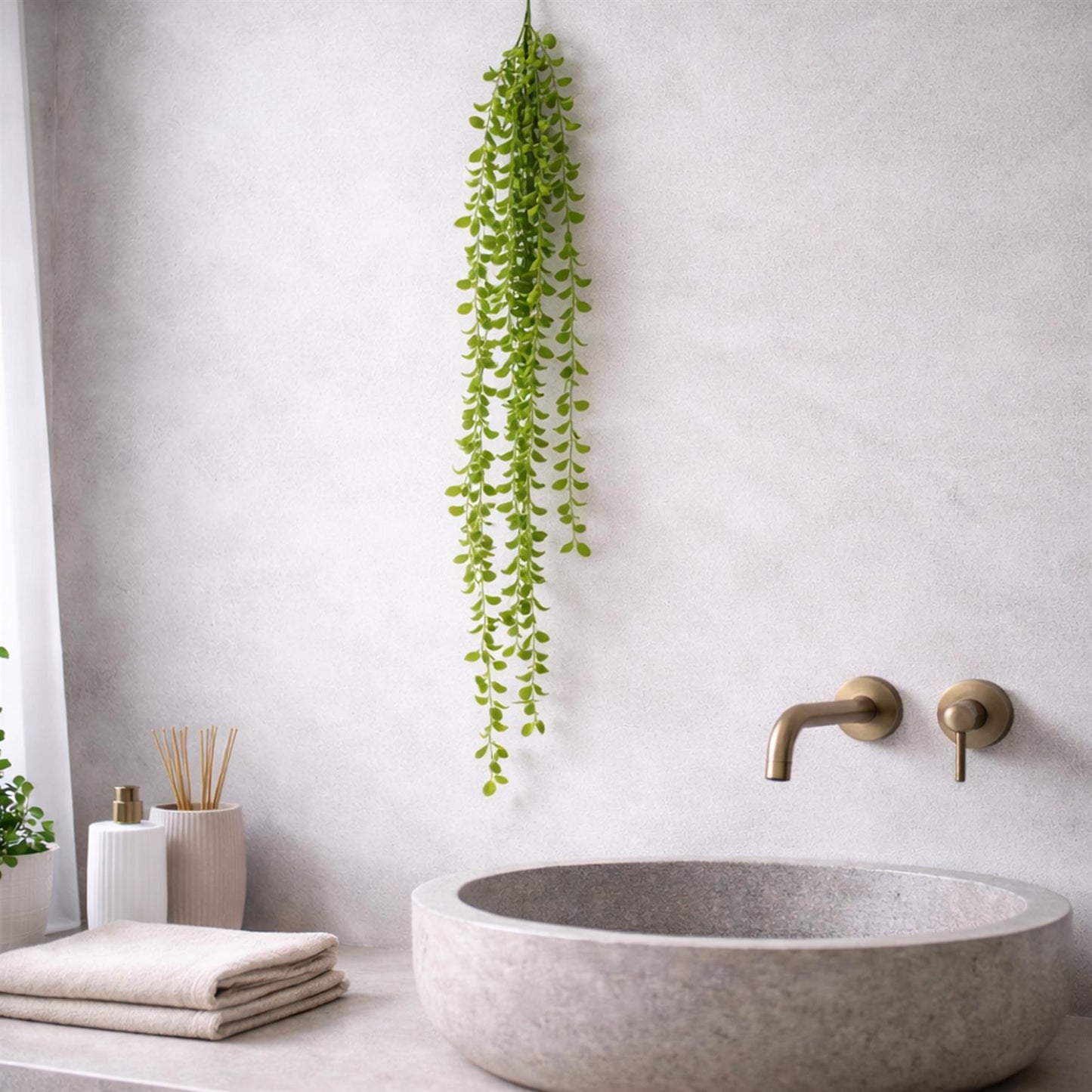 90cm Artificial Trailing Green Leaf Hanging Plant Faux Foliage Garland – image 3