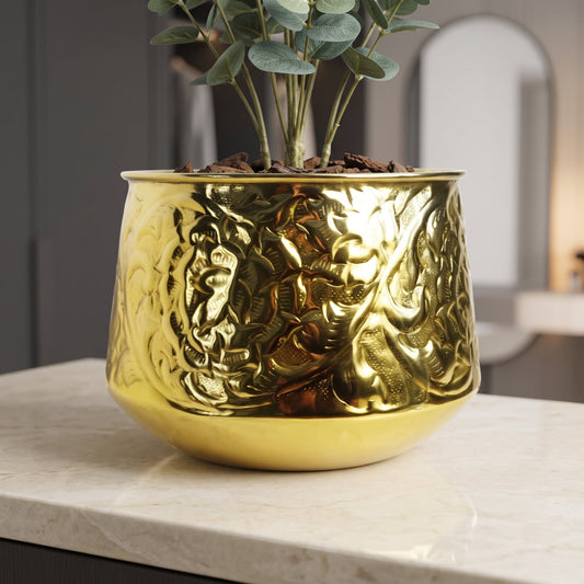 18cm Gold Swirl Planter