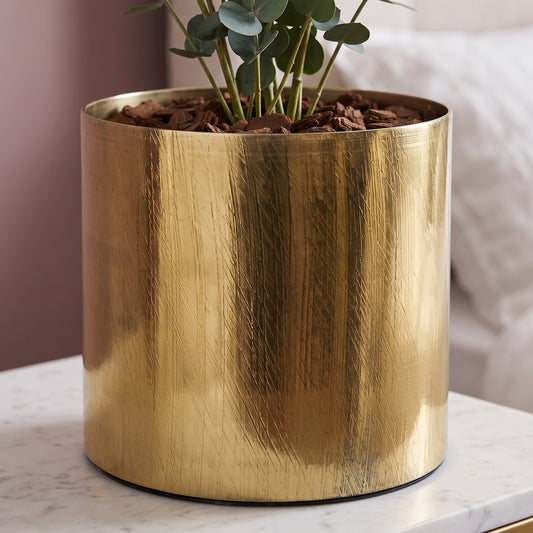 18cm Gold Etched Planter