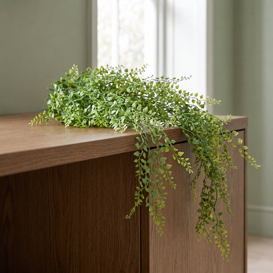 Hanging UV Fire Resistant Artificial Trailing Button Fern Plant 82cm