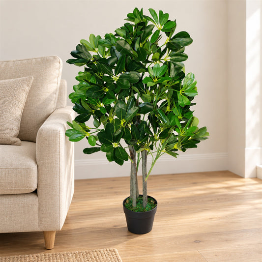 95cm Umbrella Tree Dark Ficus Green Artificial Plant