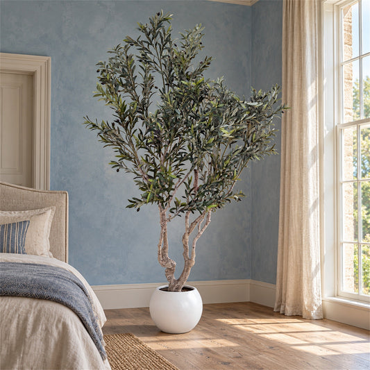 250cm XXL Artificial Olive Tree with Decorative Planter