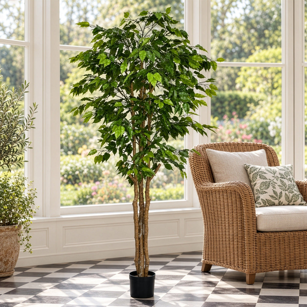 180cm Artificial Fire Retardant Deluxe Retusa Ficus Tree