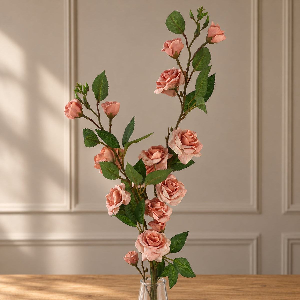 90cm Artificial Pink Rose Stem