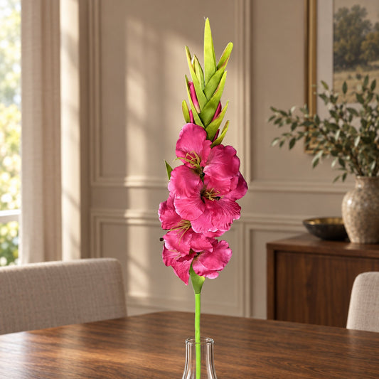 115cm Artificial Pink Gladioli Stem