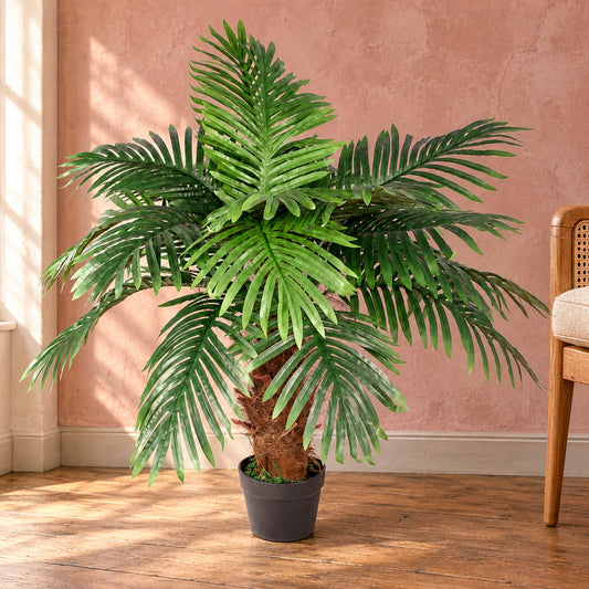 Artificial Princess Palm Tree 100cm Brown Natural Trunk