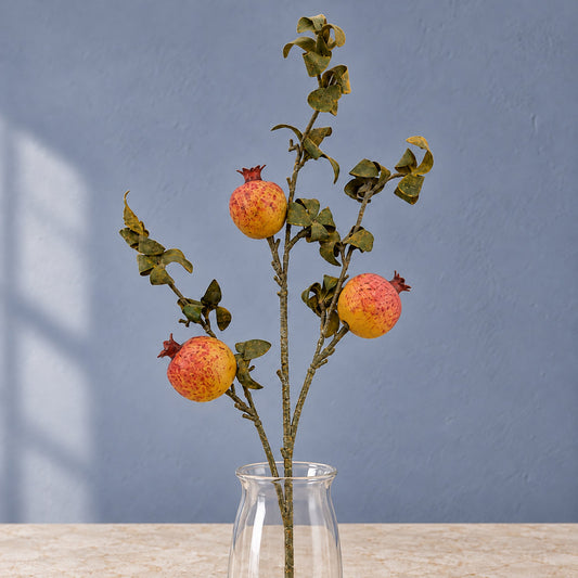 75cm Pomegranate Stem Artificial Yellow