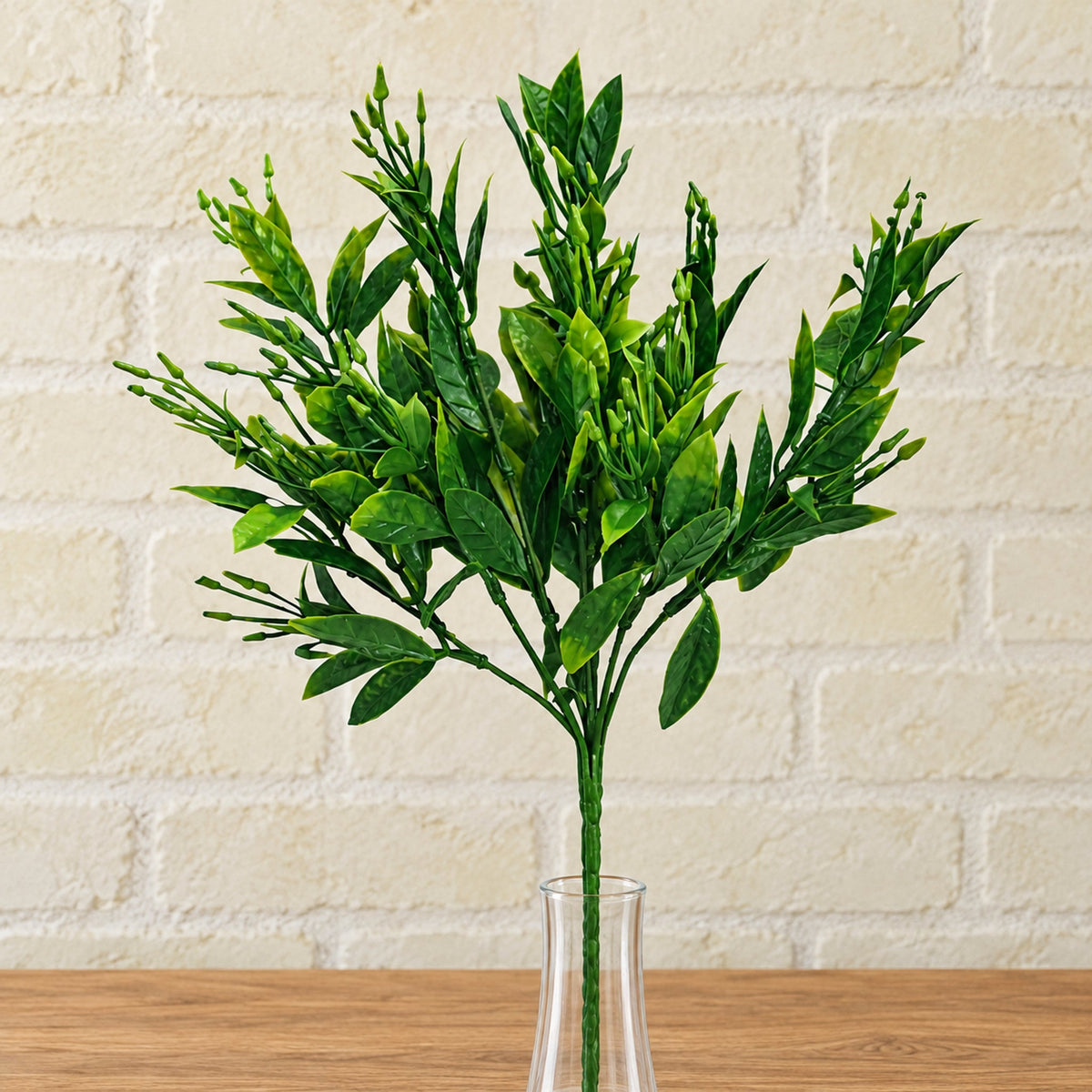 32cm Artificial Green Foliage Spray Stem Faux Leafy Greenery