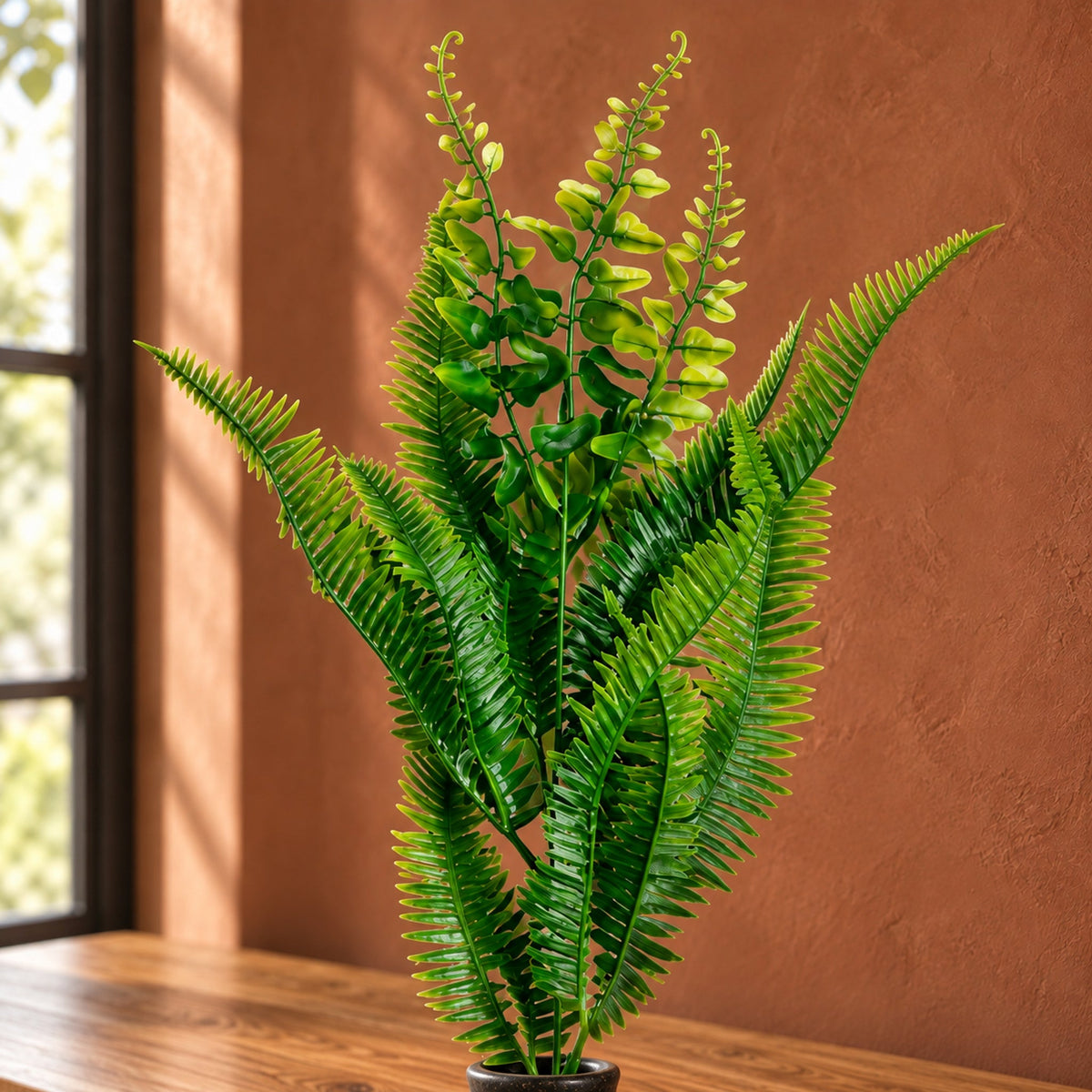 50cm Artificial Fern Mixed Foliage Spray Stem
